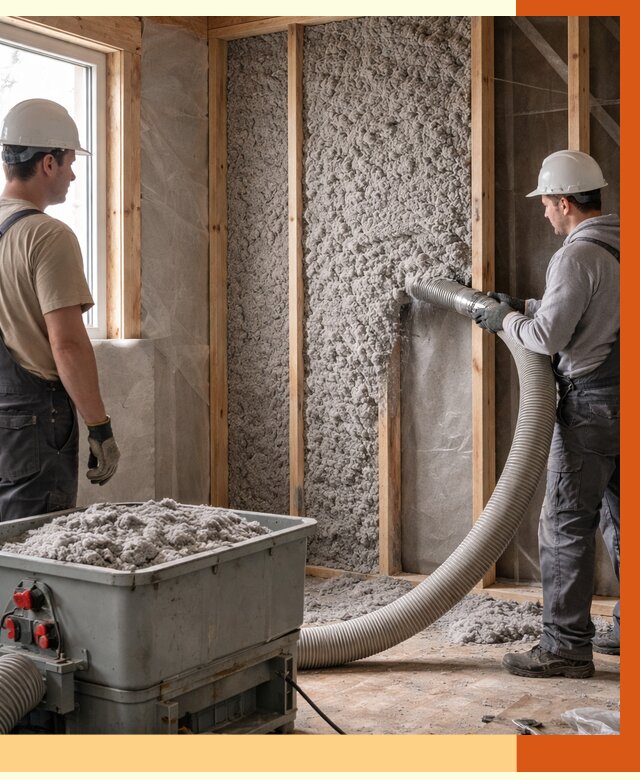 Утепление каркасного дома эковатой в Железногорске от 1840 руб. | ТепломастерЖлк