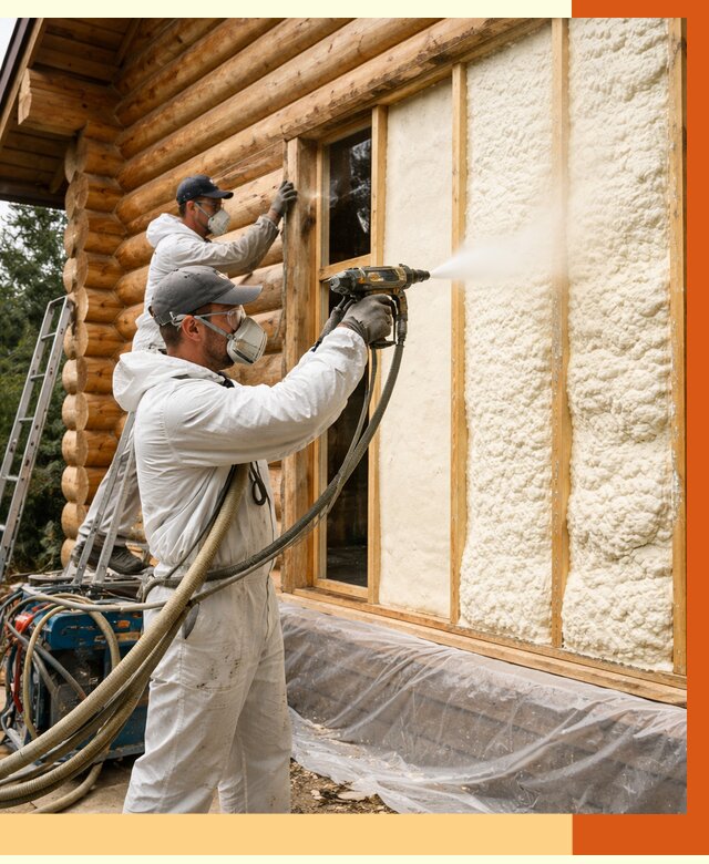 Утепление деревянного дома ППУ в Железногорске от 4293 руб/м2 | ТепломастерЖлк — под ключ
