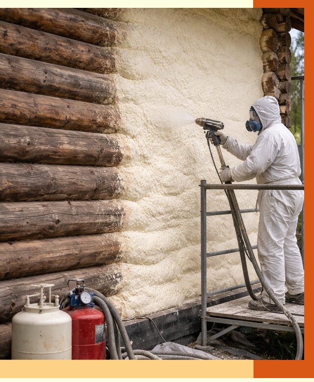 Утепление бревенчатого дома ППУ в Железногорске под ключ от 6388 руб. | ТепломастерЖлк