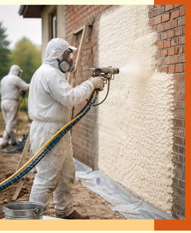 Утепление кирпичного дома ППУ в Железногорске под ключ от 6644 руб. | ТепломастерЖлк