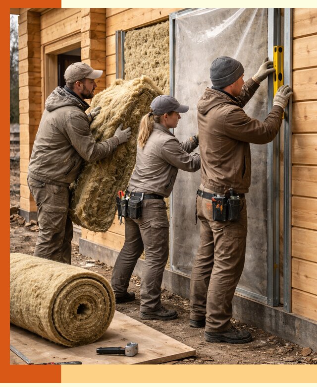 Утепление дома из двойного бруса в Железногорске качественно и надёжно