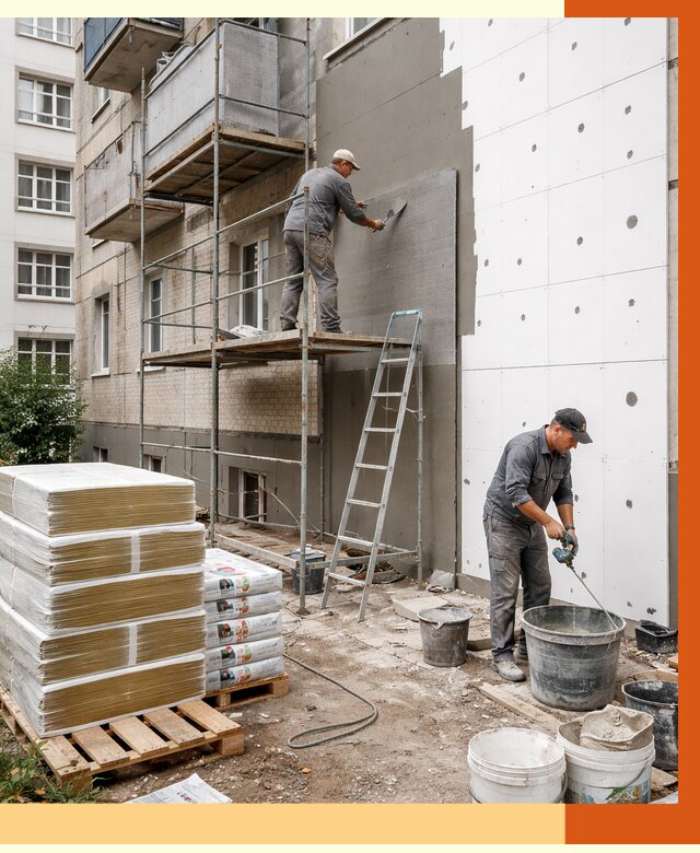 Утепление квартиры снаружи в Железногорске от 6286 руб/м2 под ключ | ТепломастерЖлк