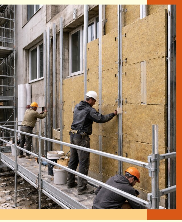 Утепление вентилируемого фасада в Железногорске от 5724 руб/м2 — монтаж и утепление вентфасад | ТепломастерЖлк