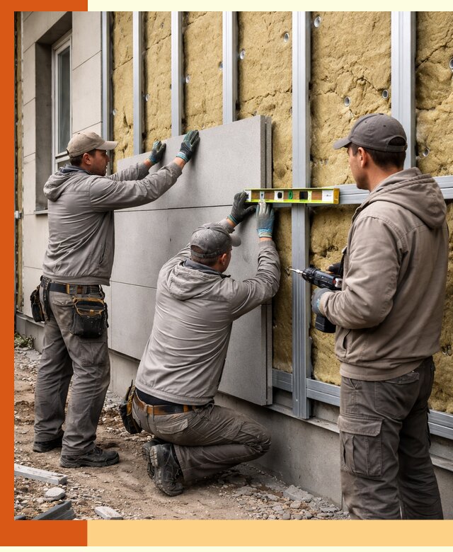 Утепление вентилируемого фасада под ключ в Железногорске