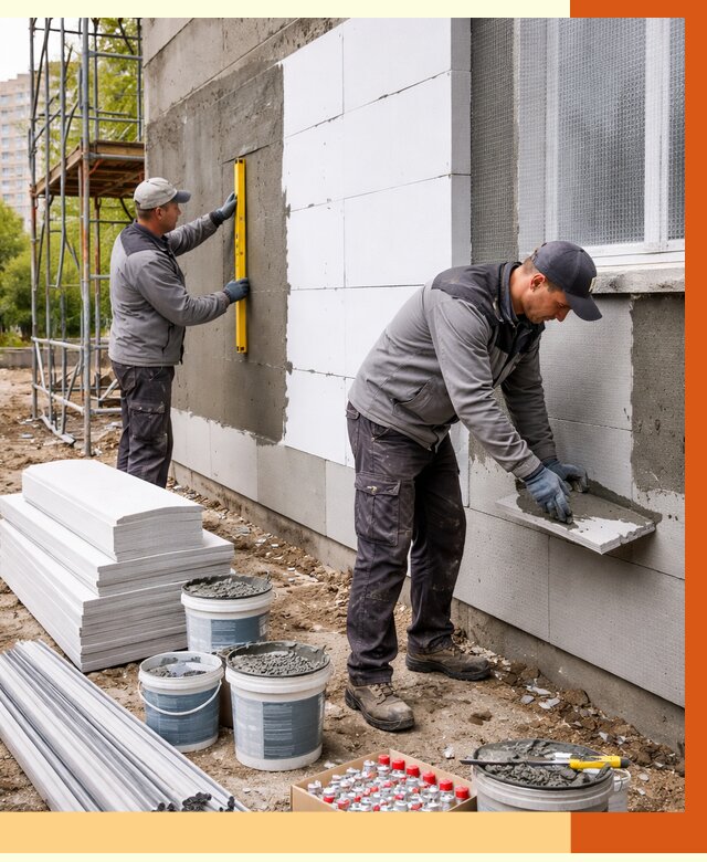 Утепление фасада и стен снаружи в Железногорске от 4293 руб. | ТепломастерЖлк