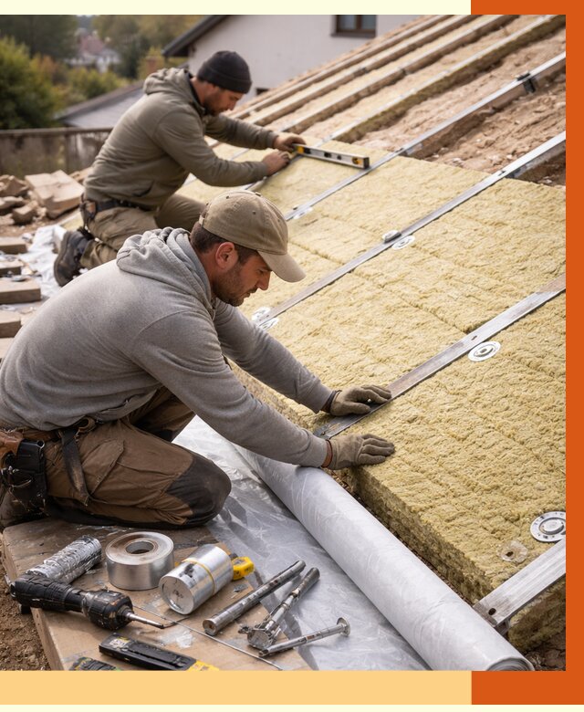 Утепление крыши снаружи в Железногорске под ключ от 1227 руб./м2 | ТепломастерЖлк