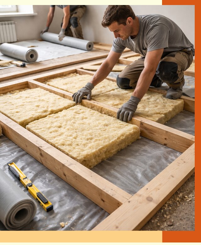 Утепление деревянного пола в Железногорске от 1533 руб./м2 под ключ | ТепломастерЖлк