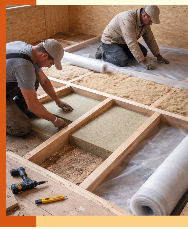 Профессиональное утепление деревянного пола в Железногорске