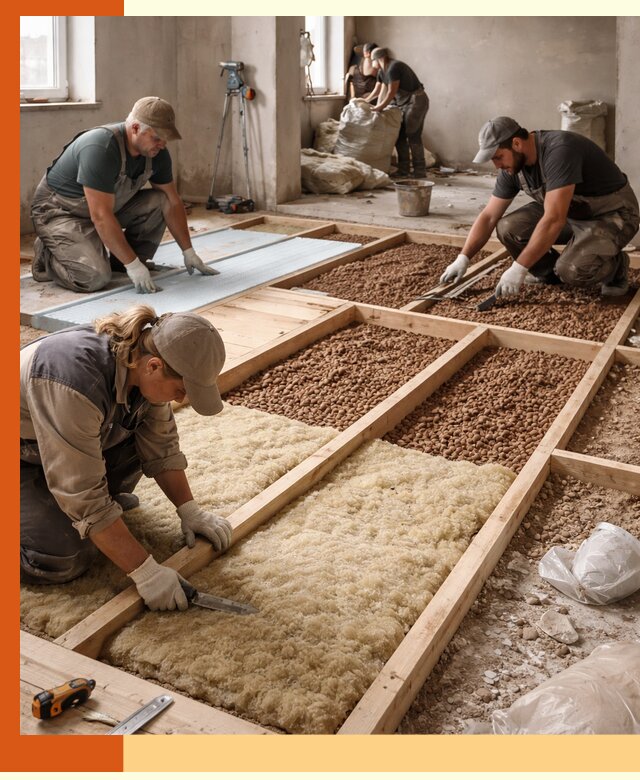 Утепление перекрытий жилых и промышленных зданий в Железногорске