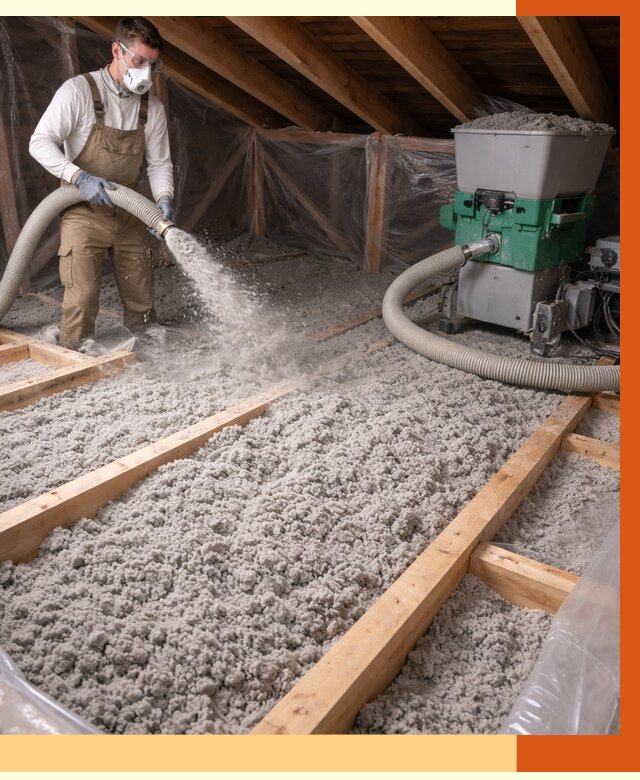 Утепление чердака эковатой в Железногорске от 1482 руб/м2 — заказать у ТепломастерЖлк