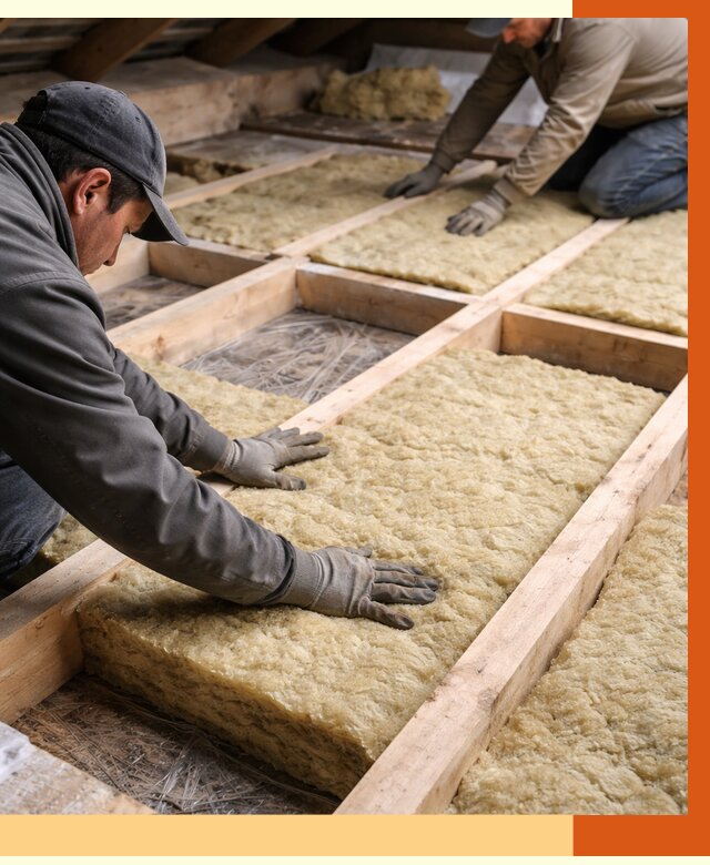 Утепление чердака минватой в Железногорске от 3577 руб/м2 под ключ | ТепломастерЖлк