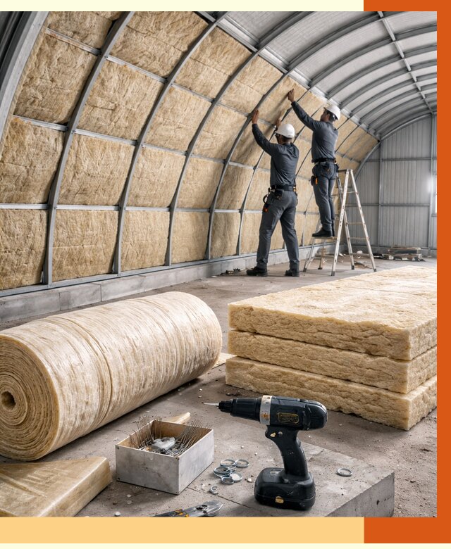 Утепление арочного ангара в Железногорске от 3271 руб./м2 под ключ | ТепломастерЖлк