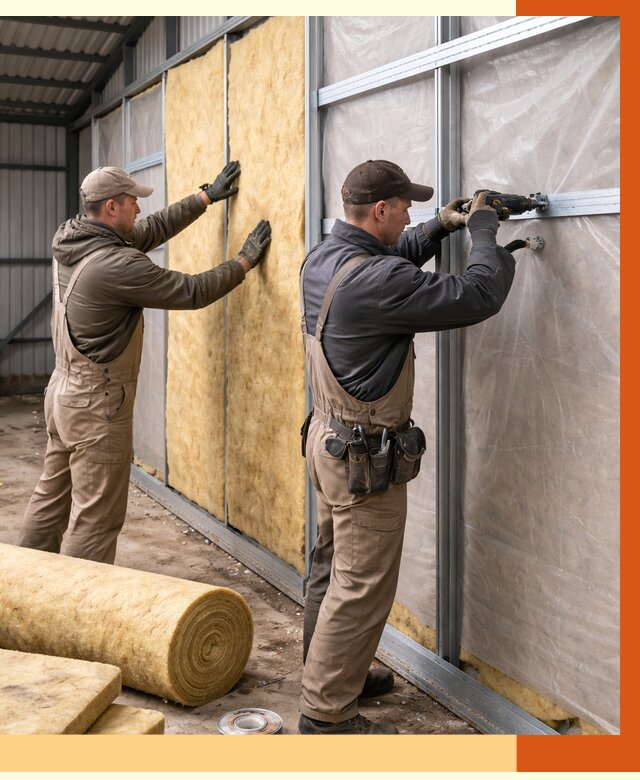 Утепление металлического ангара в Железногорске от 4855 руб/м2 — услуги под ключ | ТепломастерЖлк