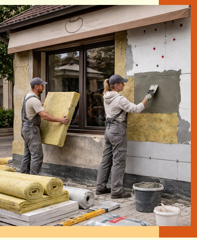 Утепление кафе в Железногорске от 4293 руб/м2 — комплексно под ключ | ТепломастерЖлк