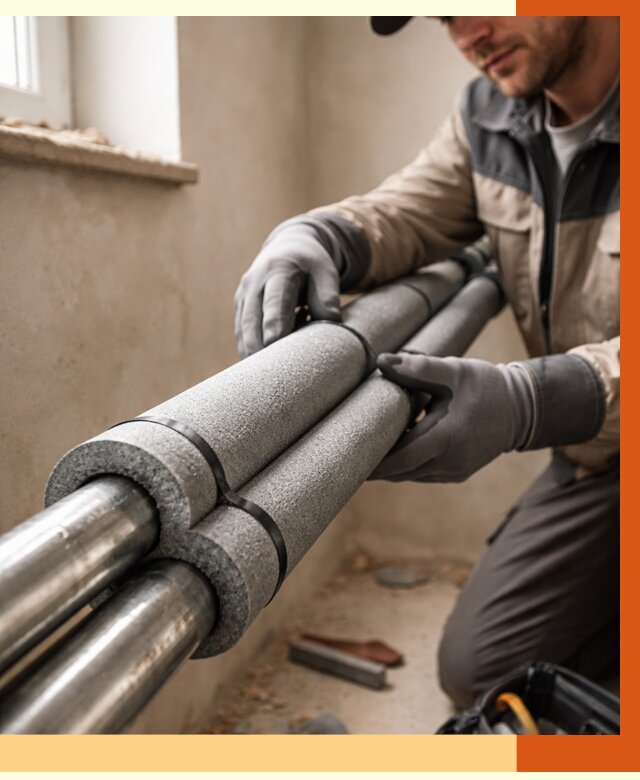 Утепление труб отопления в Железногорске от 2913 руб. за м² — услуги под ключ | ТепломастерЖлк