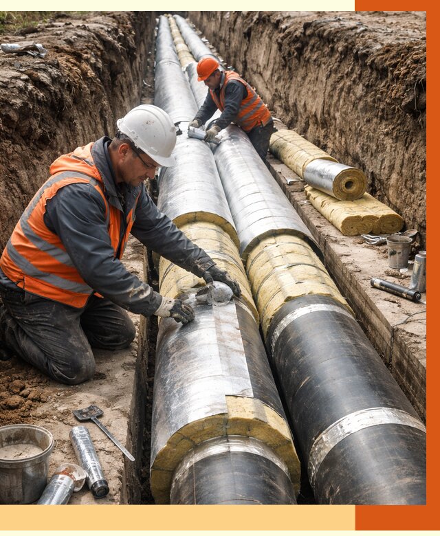 Утепление теплотрассы в Железногорске от 4599 руб./м2 — ппу и комплексная изоляция | ТепломастерЖлк