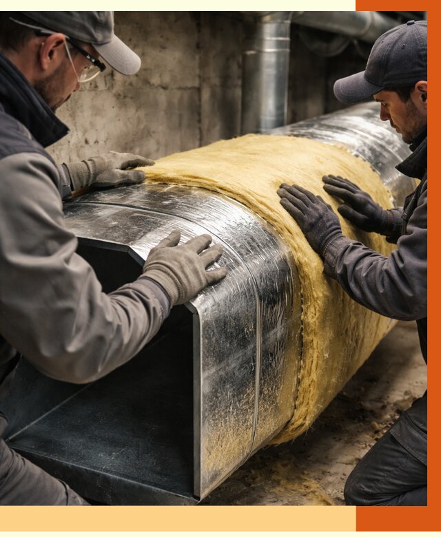 Утепление воздуховодов в Железногорске от 4293 руб. — теплоизоляция вентиляции | ТепломастерЖлк