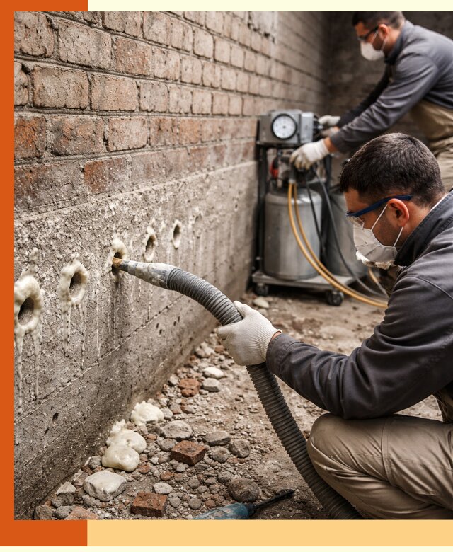 Заполнение колодцевой кладки ППУ в Железногорске быстро и герметично