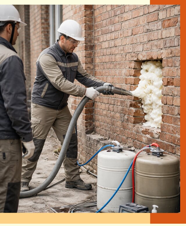 Заливка ППУ в пустоты кирпичной стены в Железногорске от 2811 руб. | ТепломастерЖлк