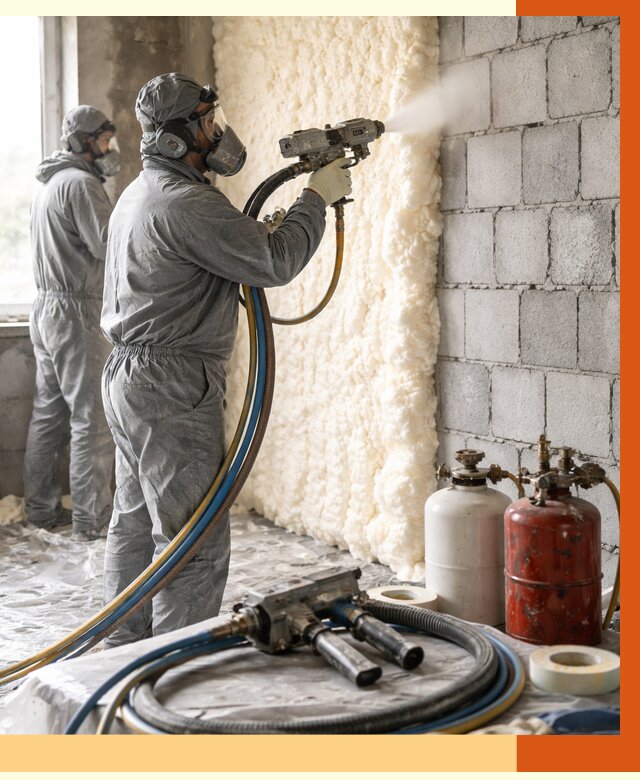 Утепление блочной стены ППУ в Железногорске от 4344 руб./м² — ТепломастерЖлк