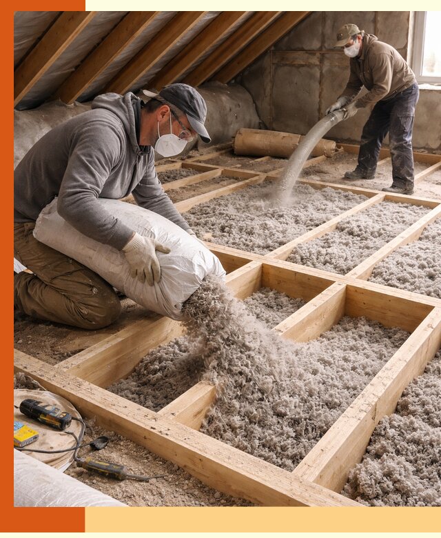 Заполнение полостей чердачного перекрытия в Железногорске качественно и надёжно