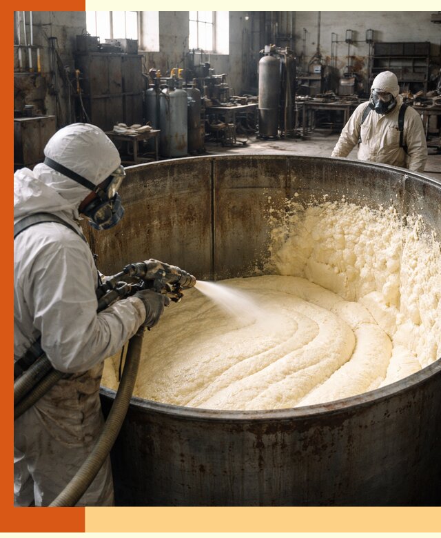 Заливка ппу в емкости с полной изоляцией и герметизацией в Железногорске