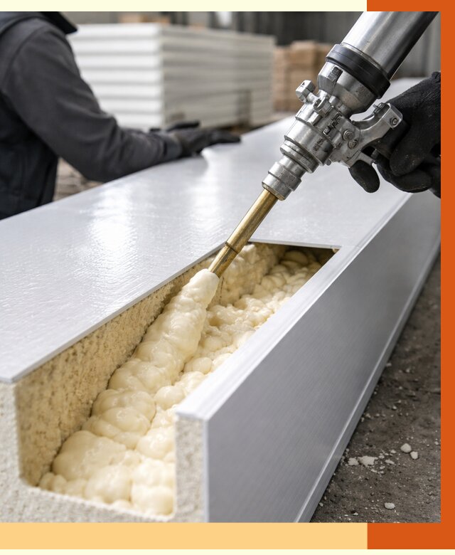 Заполнение пустот холодильных панелей в Железногорске от 7666 руб. | ТепломастерЖлк