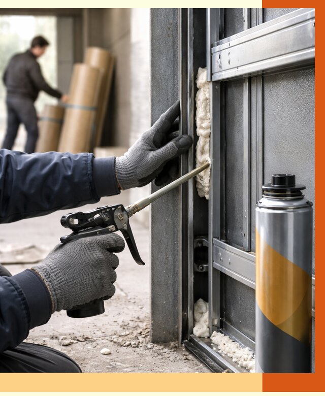 Заполнение пустот ворот в Железногорске от 4599 руб. — заливка ППУ, утепление под ключ | ТепломастерЖлк