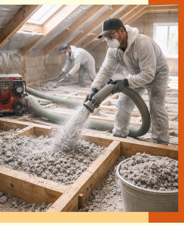 Утепление эковатой в Железногорске от 3015 руб./м2 — монтаж и задувка | ТепломастерЖлк