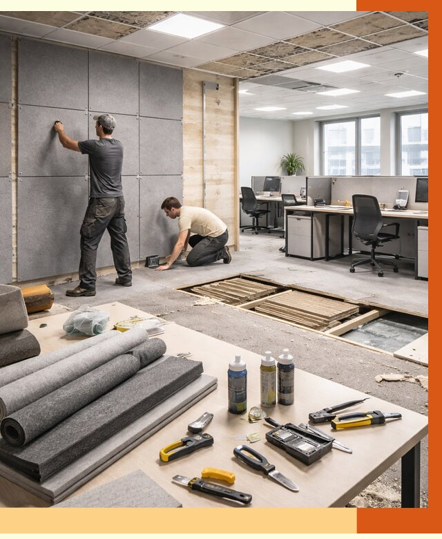 Профессиональная шумоизоляция офиса в Железногорске от 6899 руб. за м2 | ТепломастерЖлк