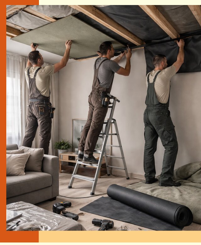 Шумоизоляция потолка в Железногорске — профессиональное устранение шумов