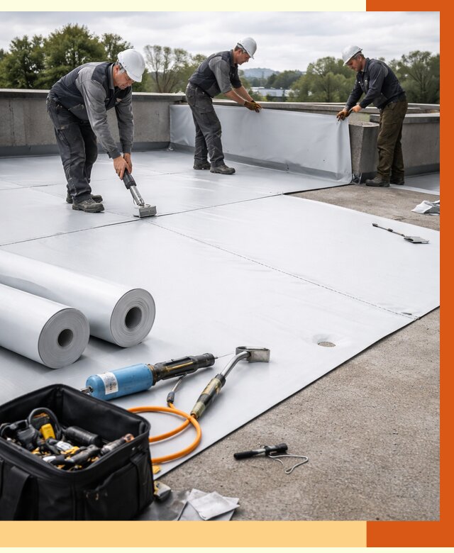 Гидроизоляция мембранной кровли в Железногорске от 7666 руб./м² — профессионально | ТепломастерЖлк