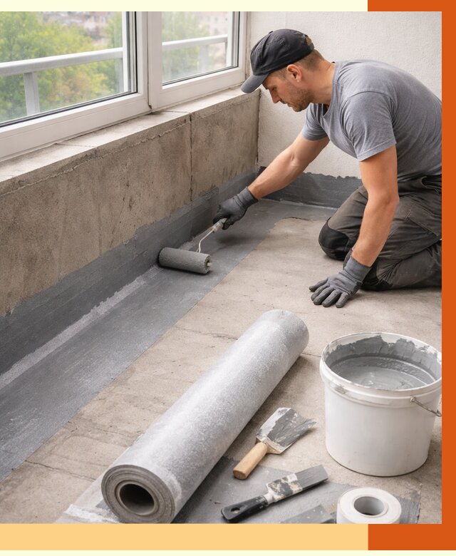 Профессиональная гидроизоляция балкона в Железногорске от 4293 руб. | ТепломастерЖлк