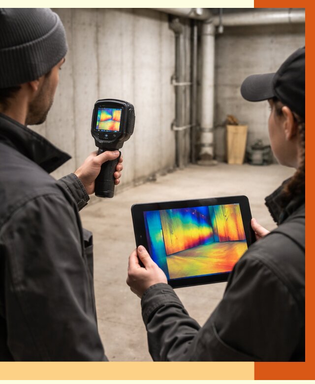 Тепловизионное обследование подвала в Железногорске от 4599 руб. — проверка гидроизоляции | ТепломастерЖлк