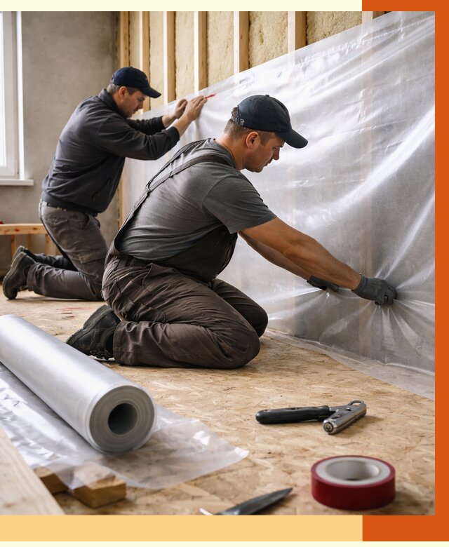 Монтаж пароизоляции в Железногорске от 2555 руб. — установка и укладка под ключ | ТепломастерЖлк