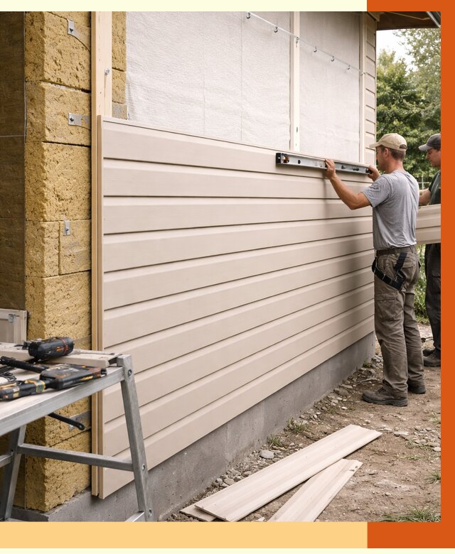 Монтаж сайдинга после утепления в Железногорске от 1891 руб. — обшивка и облицовка | ТепломастерЖлк